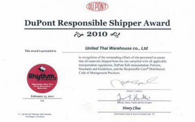 Dupont award recognises Unithai Warehouse’s high standards