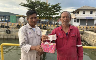 Unithai Shipyard & Engineering Ltd., Songkhla branch, organized the “Pass It On, Donate Old 2023 Lottery Tickets” activity