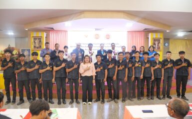 Unithai Shipyard, Songkhla Branch, participated in a training project focused on occupational safety, health, and working environment, and organized a risk assessment activity for welders at Hat Yai Technical College, Songkhla Province.